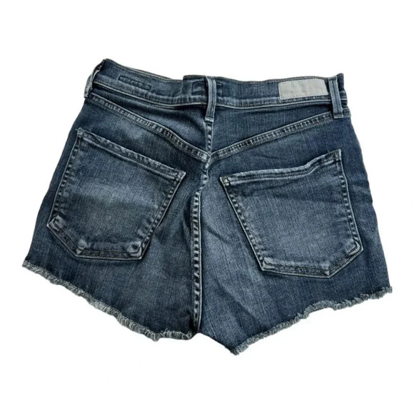 Agolde Anja Frayed Cutoff High Rise Denim Jean Shorts - Picture 2 of 11